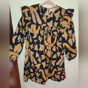 Ulla Johnson Kids Kimaya Dress Navy Gold 4 Years